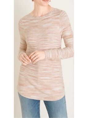 CHICOS | Spacedye Bateau Neck Knit Sweater Gorgeous Cozy Casual‎ Sz. 1 or Medium